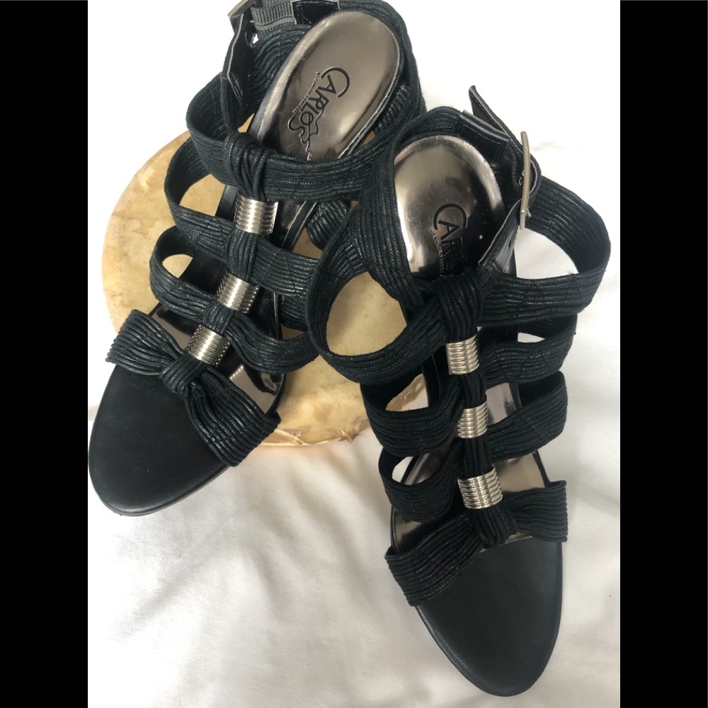 Carlos Santana Black Heel Sandals